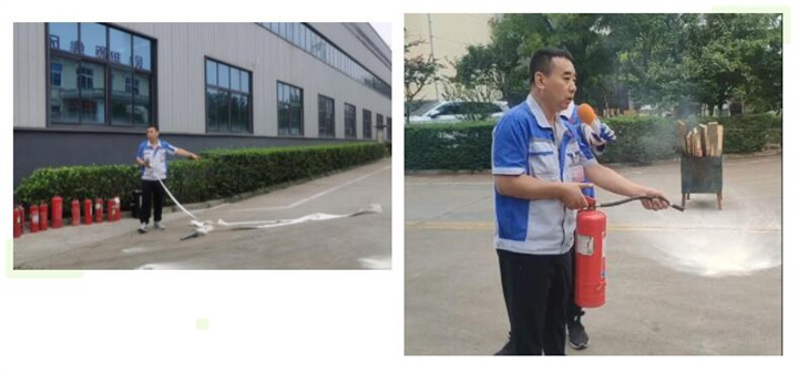 隨后，集團消防安全員為廣大職工講解滅火器和消防水槍的使用方法，并現(xiàn)場演示。廣大員工積極參與到教學演練當中，進一步鞏固消防培訓知識。